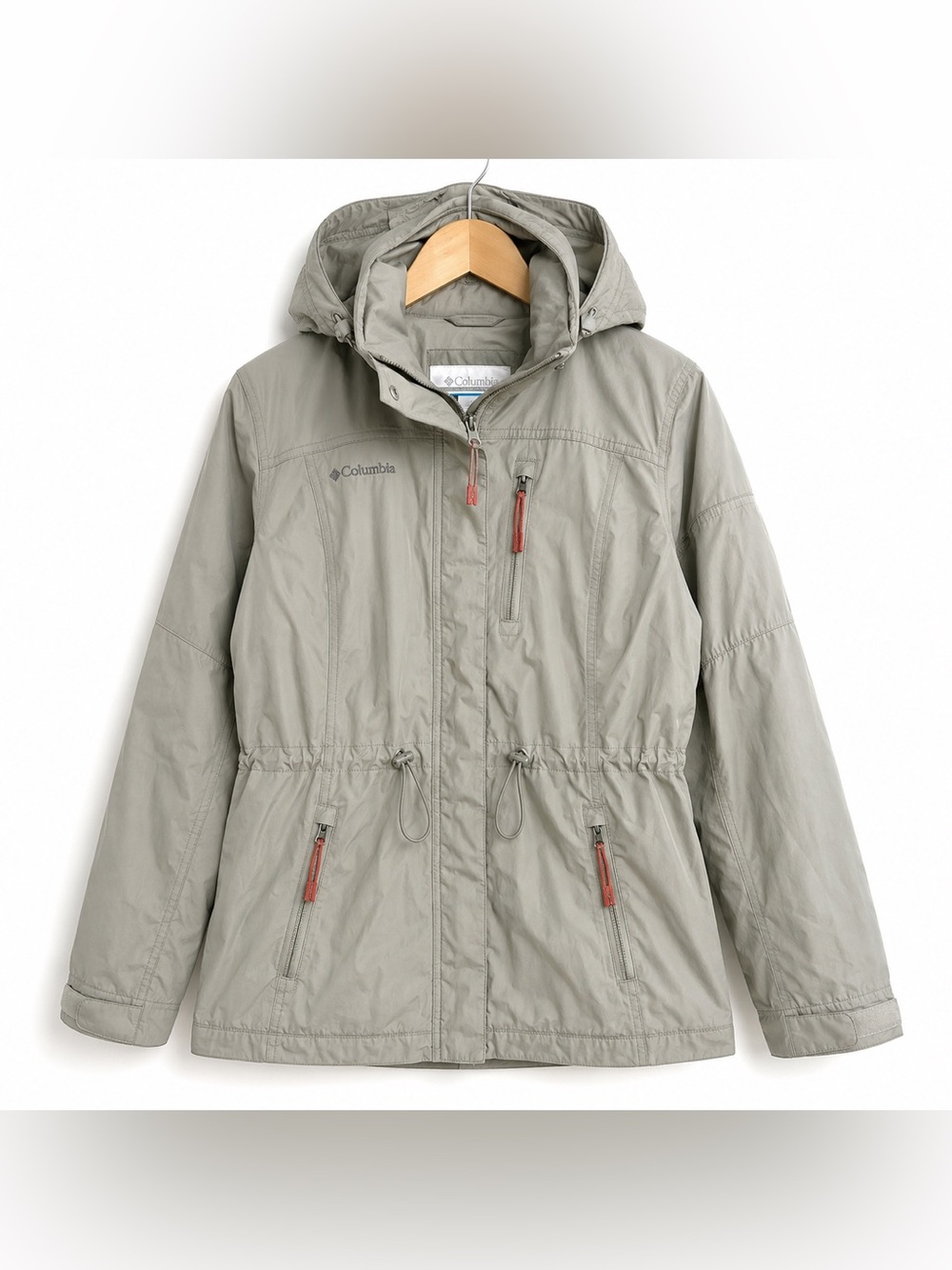 Columbia Suburbanizer Utility Jacket Womens S Flint Grey Hooded Drawstring Coat